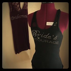 NWOT black brides maid entourage lace tank